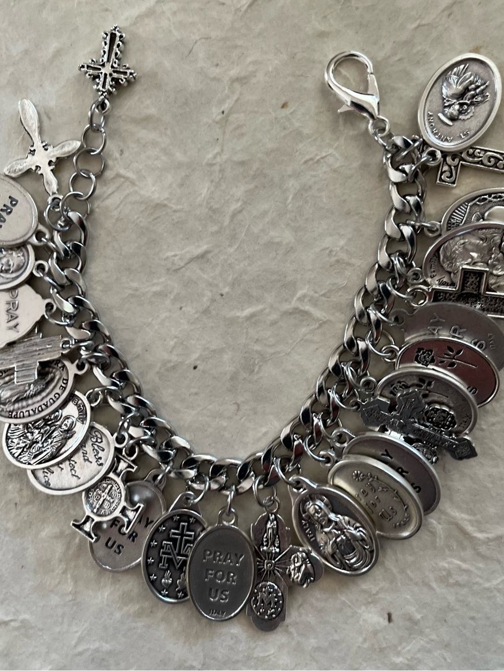 Catholic Charm Bracelet Saints, Crosses - Picture 12 of 13